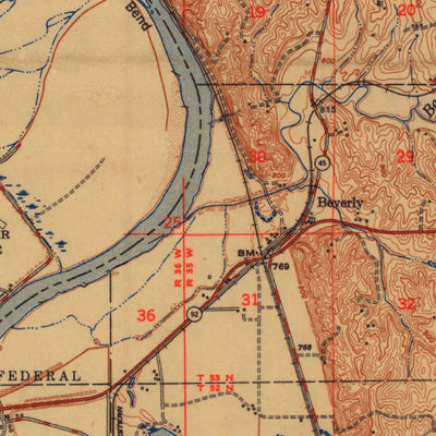 United States Geological Survey Leavenworth, KS-MO (1951, 62500-Scale) digital map