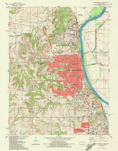 United States Geological Survey Leavenworth, KS-MO (1984, 24000-Scale) digital map