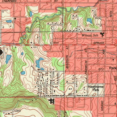 United States Geological Survey Leavenworth, KS-MO (1984, 24000-Scale) digital map
