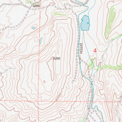 United States Geological Survey Leavitt Reservoir, WY (1993, 24000-Scale) digital map
