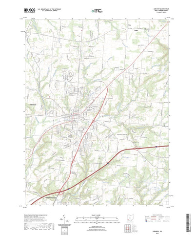 United States Geological Survey Lebanon, OH (2023, 24000-Scale) digital map