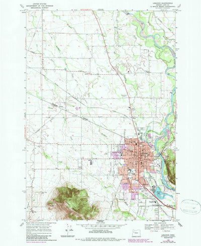 United States Geological Survey Lebanon, OR (1969, 24000-Scale) digital map