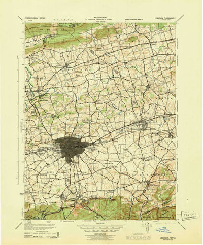 United States Geological Survey Lebanon, PA (1943, 62500-Scale) digital map