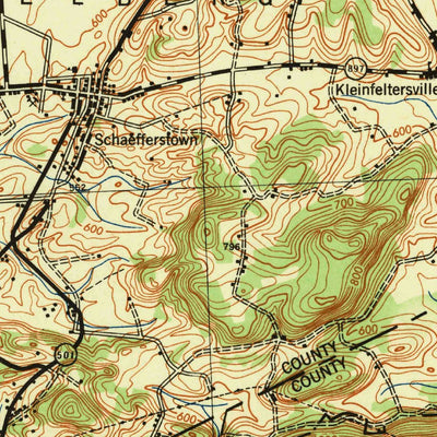 United States Geological Survey Lebanon, PA (1943, 62500-Scale) digital map