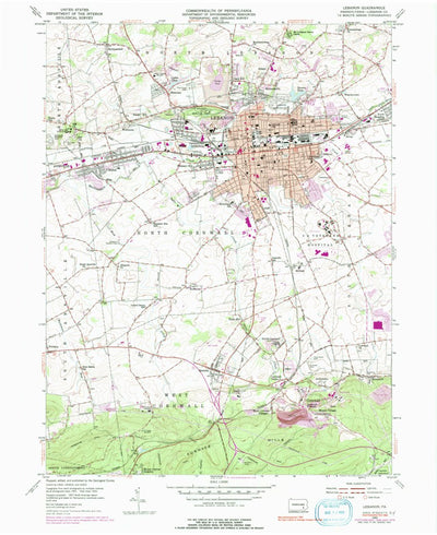 United States Geological Survey Lebanon, PA (1955, 24000-Scale) digital map