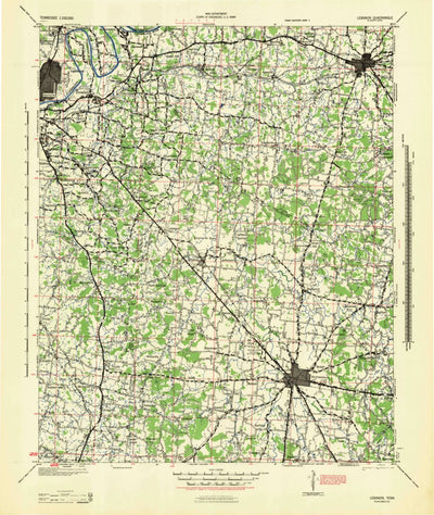 United States Geological Survey Lebanon, TN (1942, 100000-Scale) digital map