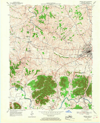 United States Geological Survey Lebanon West, KY (1953, 24000-Scale) digital map