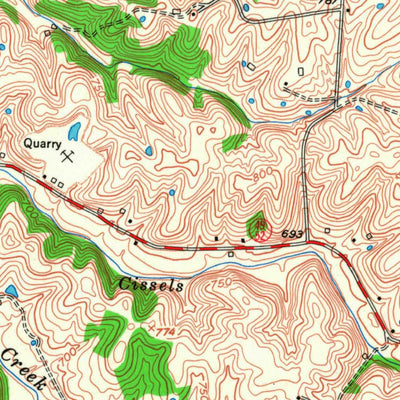 United States Geological Survey Lebanon West, KY (1953, 24000-Scale) digital map