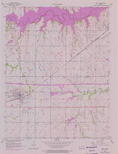 United States Geological Survey Lebo, KS (1957, 24000-Scale) digital map