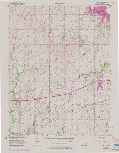 United States Geological Survey Lebo NW, KS (1957, 24000-Scale) digital map
