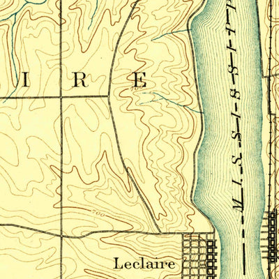 United States Geological Survey Leclaire, IA-IL (1893, 62500-Scale) digital map