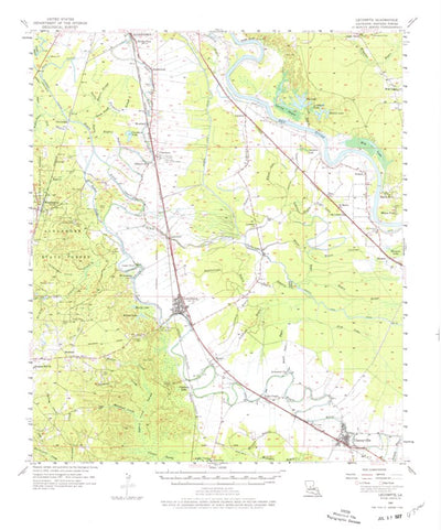 United States Geological Survey Lecompte, LA (1957, 62500-Scale) digital map