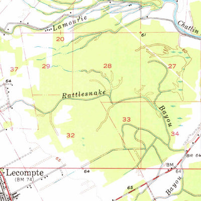 United States Geological Survey Lecompte, LA (1957, 62500-Scale) digital map