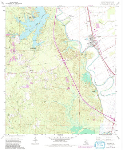 United States Geological Survey Lecompte, LA (1972, 24000-Scale) digital map