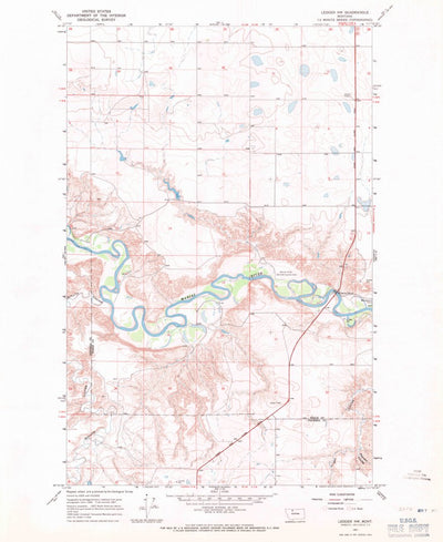 United States Geological Survey Ledger NW, MT (1967, 24000-Scale) digital map