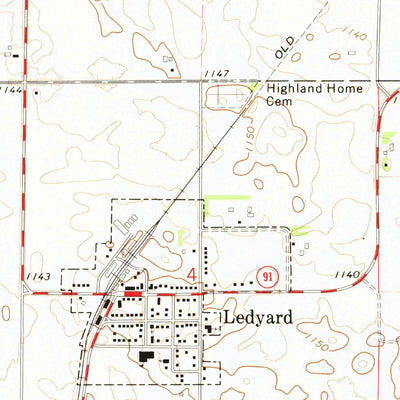 United States Geological Survey Ledyard, IA (1972, 24000-Scale) digital map