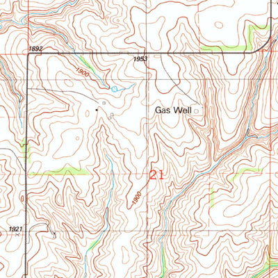 United States Geological Survey Leedey, OK (1987, 24000-Scale) digital map