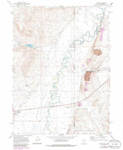 United States Geological Survey Leefe, WY-UT (1969, 24000-Scale) digital map
