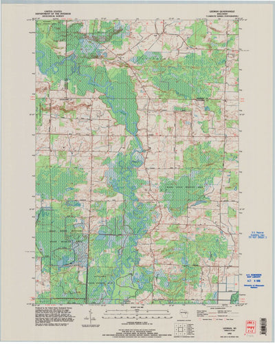 United States Geological Survey Leeman, WI (1992, 24000-Scale) digital map