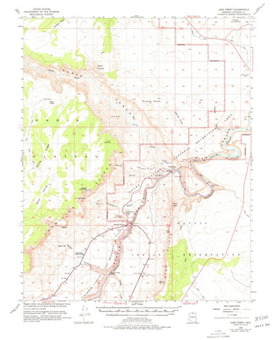 United States Geological Survey Lees Ferry, AZ (1954, 62500-Scale) digital map
