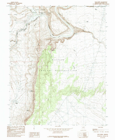 United States Geological Survey Lees Ferry, AZ (1985, 24000-Scale) digital map