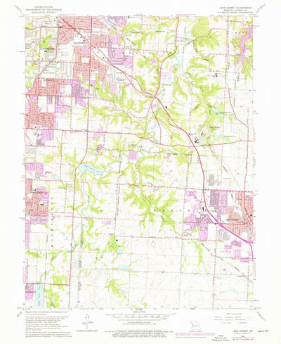 United States Geological Survey Lees Summit, MO (1964, 24000-Scale) digital map