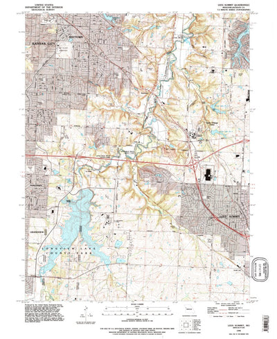 United States Geological Survey Lees Summit, MO (1990, 24000-Scale) digital map
