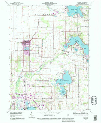 United States Geological Survey Leesburg, IN (1992, 24000-Scale) digital map