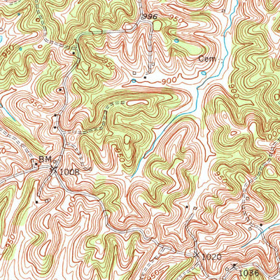 United States Geological Survey Leesburg, KY (1954, 24000-Scale) digital map