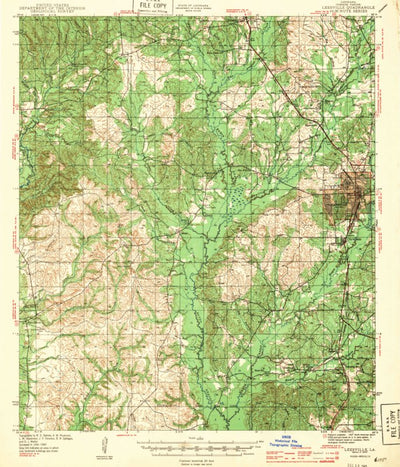 United States Geological Survey Leesville, LA (1943, 62500-Scale) digital map