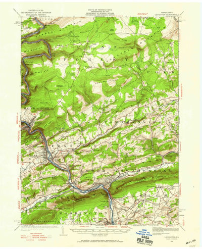 United States Geological Survey Lehighton, PA (1922, 62500-Scale) digital map