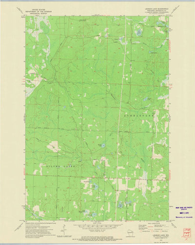 United States Geological Survey Lehman Lake, WI (1972, 24000-Scale) digital map