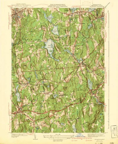 United States Geological Survey Leicester, MA (1941, 31680-Scale) digital map