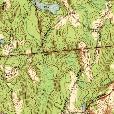 United States Geological Survey Leicester, MA (1941, 31680-Scale) digital map