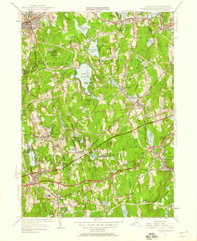United States Geological Survey Leicester, MA (1953, 24000-Scale) digital map