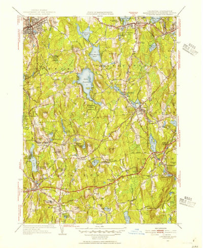 United States Geological Survey Leicester, MA (1953, 31680-Scale) digital map