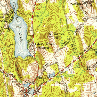 United States Geological Survey Leicester, MA (1953, 31680-Scale) digital map