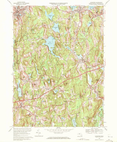 United States Geological Survey Leicester, MA (1969, 24000-Scale) digital map
