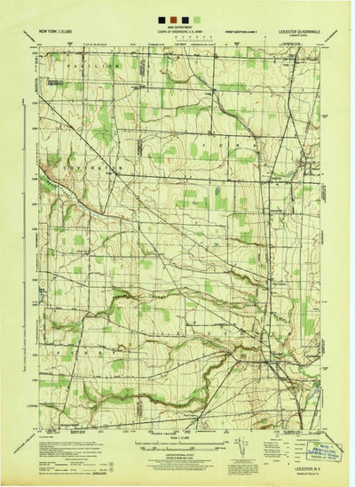 United States Geological Survey Leicester, NY (1944, 31680-Scale) digital map