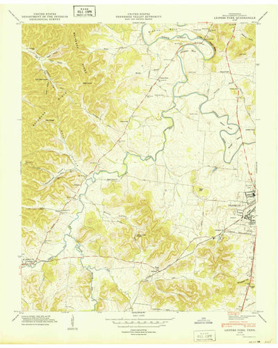 United States Geological Survey Leipers Fork, TN (1949, 24000-Scale) digital map