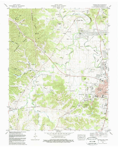 United States Geological Survey Leipers Fork, TN (1981, 24000-Scale) digital map