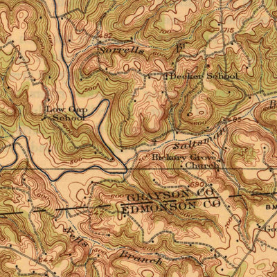 United States Geological Survey Leitchfield, KY (1925, 62500-Scale) digital map