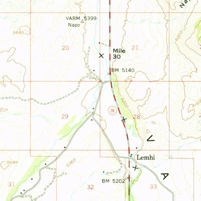 United States Geological Survey Lemhi, ID (1956, 62500-Scale) digital map
