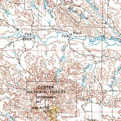 United States Geological Survey Lemmon, SD-ND (1954, 250000-Scale) digital map