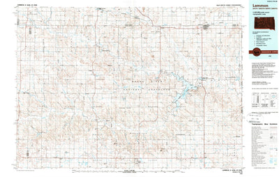 United States Geological Survey Lemmon, SD-ND (1984, 100000-Scale) digital map