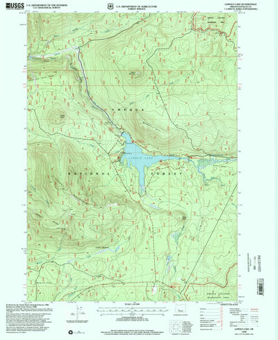 United States Geological Survey Lemolo Lake, OR (1998, 24000-Scale) digital map