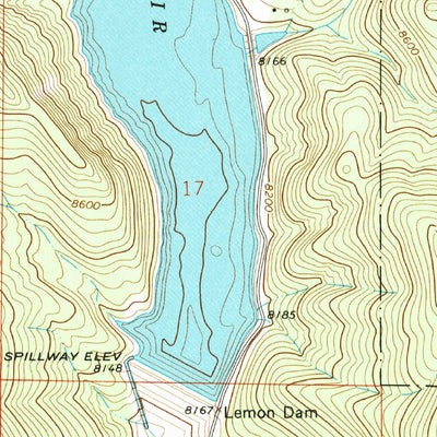 United States Geological Survey Lemon Reservoir, CO (1964, 24000-Scale) digital map
