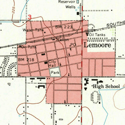 United States Geological Survey Lemoore, CA (1954, 24000-Scale) digital map