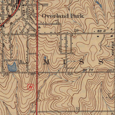 United States Geological Survey Lenexa, KS (1943, 31680-Scale) digital map