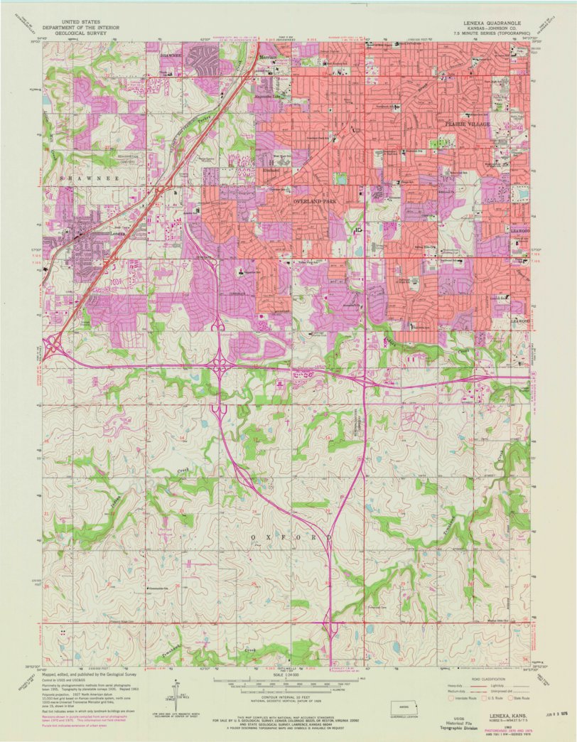 Lenexa, KS (1963, 24000-Scale) Map by United States Geological